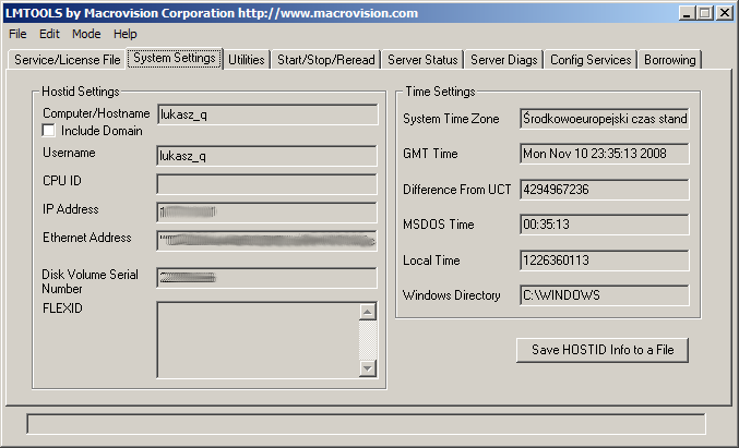 3. Po pomyślnej instalacji uruchamiamy program LMTOOLS z ikony znajdującej się na pulpicie komputera. Na zakładce Service/Licence File należy wybrać opcję Configuration using Services.