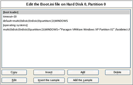 wybierz opcję Edit the Boot.ini file. Jeśli nie wiesz, która instalacja jest potrzebna, użyj przycisku Properties, aby zdobyd więcej informacji o wybranym elemencie. 6.