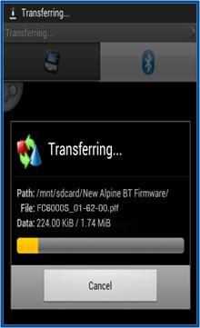 10. Na urządzeniu z systemem Android uruchom aplikację "Bluetooth File Transfer". Aktualizacja oprogramowania sprzętowego BT 11.