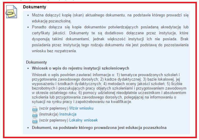 - wzór wniosku został poprawnie dodany przez Instytucję Realizującą do zdefiniowanego przez Administratora epk dokumentu: Wniosek.