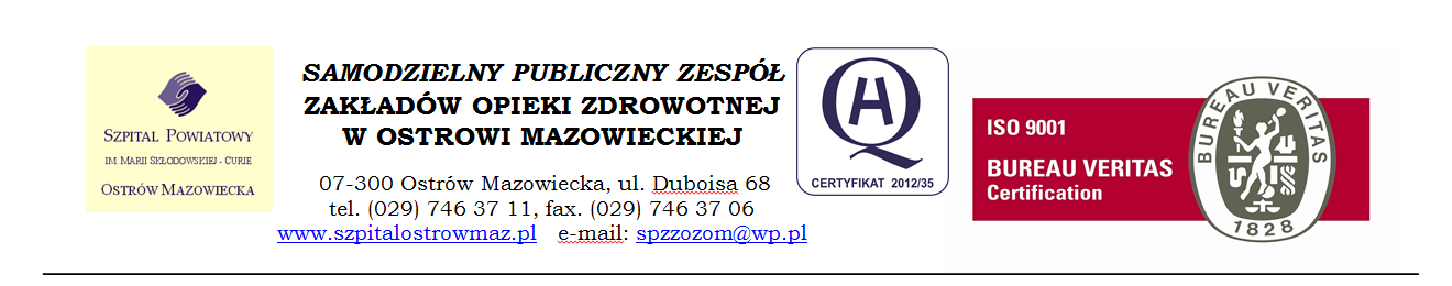 Ostrów Mazowiecka, dnia 06.08.2013r. SPZZOZ.ZP.