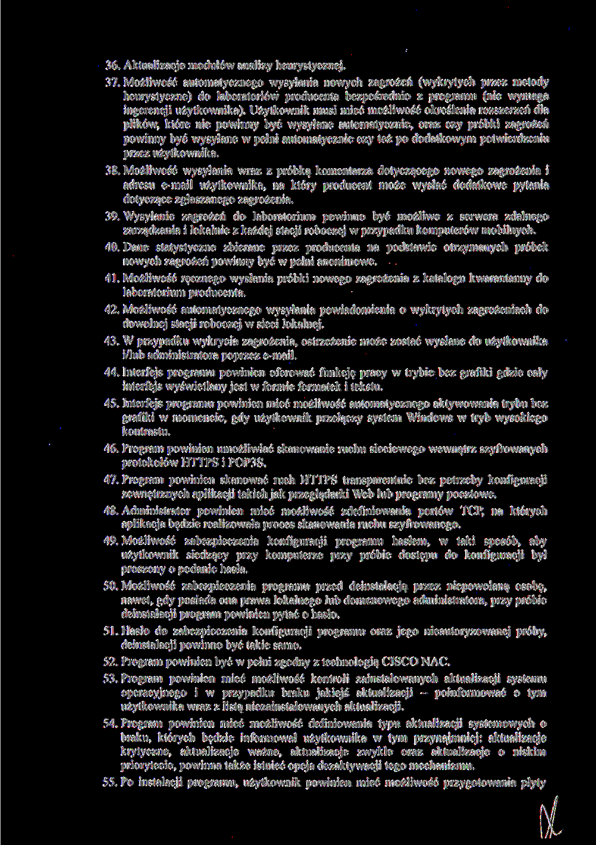 36. Aktualizacje modułów analizy heurystycznej. 37.