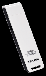 m (wewnątrz), do 300 m (na zewnątrz) Wymiary: 93.5x26x11 mm TP-LINK TL-WN721N Karta Wi-Fi USB Interfejs: USB 2.0 typ A Max.