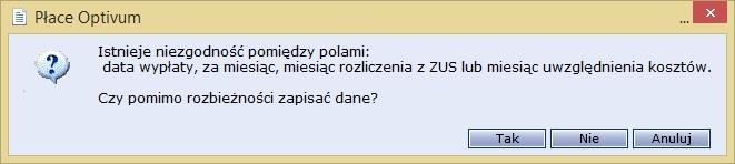 Dlatego w formularzu należy wprowadzić następujące daty: - w polu za miesiąc październik - w polu miesiąc rozliczenia z ZUS październik - w polu miesiąc uwzględnienia kosztów i ulg październik.