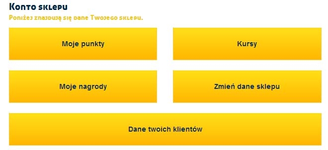 Kursy aktualne i historyczne dane kursów punktów lojalnościowych 3. Moje nagrody zarządzanie nagrodami sklepu 4.