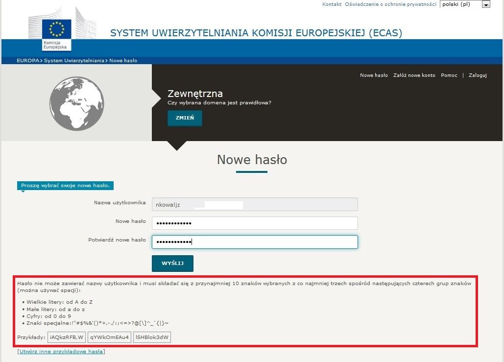 S t r o n a 6 1.2 Tworzenie hasła Zgodnie z informacją o zakończeniu procesu rejestracji należy zalogować się na własną skrzynkę pocztową, na którą w ciągu ok.