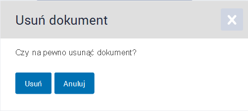 Rysunek 20. Przeniesienie do innej skrzynki 2 Krok 4. Aby usunąć dokument ze skrzynki należy przy odpowiednim dokumencie wybrać symbol, a następnie Usuń [2] (Rysunek 20).