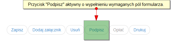 Za pomocą certyfikatu zaufanego (dostępny tylko dla sądów) Po kliknięciu przycisku Podpisz w przeglądarce wyświetli się ekran umożliwiający podpisanie dokumentu na któryś z wyżej wymienionych