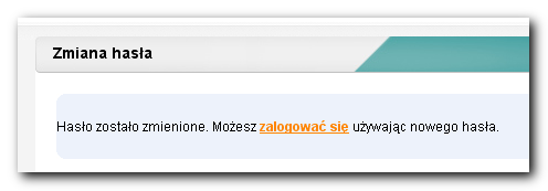 Należy wpisać nowe hasło w pierwszym polu i powtórzyć je w drugim, a następnie kliknąć przycisk Zapisz.