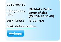 Rysunek 7. Zmiana adresu e-mail. d) Zatwierdź wybór adresu e-mail klikając przycisk Zmień e-mail. e) Wyloguj się ze strony WWW systemu Documaster Campus 7.