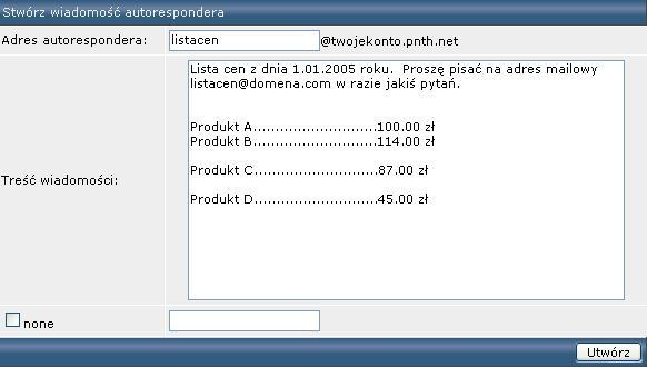 "Usuń zaznaczone". Forwarder może być modyfikowany poprzez klknięcie w link "modifikuj" znajdujący się obok adresu forwardera.