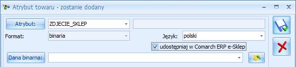 Opis skrócony - pole obecnie nie jest wykorzystywane w sklepie. Szukaj - podczas wyszukiwania towarów w Comarch ERP e-sklep uwzględniane są słowa wpisane w tym polu. 1.3.2.