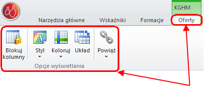 Polecenie otwierające okno transakcji może być użyte w kombinacji z tabelą notowań. W takiej sytuacji, zostanie automatycznie wypełnione danymi instrumentu, na którym znajdował się kursor w tabeli.