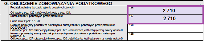 6. Sekcja F. Odliczenia od podatku Pozycja 116 została przepisana z PIT-40a.