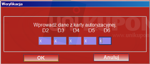 1. Uruchamianie programu Kliknij dwukrotnie na ikonkę programu lub wybierz z menu systemu operacyjnego: Start -> Programy -> Unikupon S.A -> Unikupon -> Unikupon 1.1. Logowanie Okno logowania W odpowiednie miejsca wpisz swoją nazwę użytkownika oraz swoje hasło.