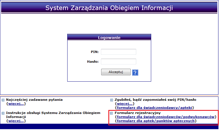 1 Rejestracja nowej apteki w systemie. Apteka / Punkt apteczny OW NFZ Czy podmiot prowadzący posiada konto dostępowe do Portalu NFZ?