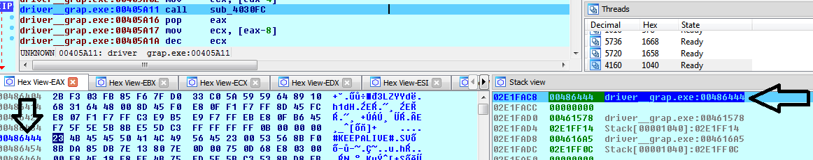 Wartość obiektu MUTEX (informacja z Process Explorer): Wartość obiektu MUTEX (konfiguracja odczytana z pamięci procesu) W pliku konfiguracyjnym obok wartości MUTEX znajduje się hasło używane do