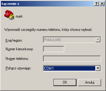 Krok 7 Nazwanie sesji programu HyperTerminal W oknie podręcznym Connection Description ( Opis połączenia ) w polu Name (Nazwa) wprowadź nazwę sesji i kliknij przycisk OK.