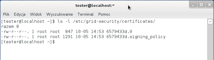 Slajd 178 Fedora 15 gridftp Certyfikaty zaufanych CA: /etc/grid-security/certificates ls -l