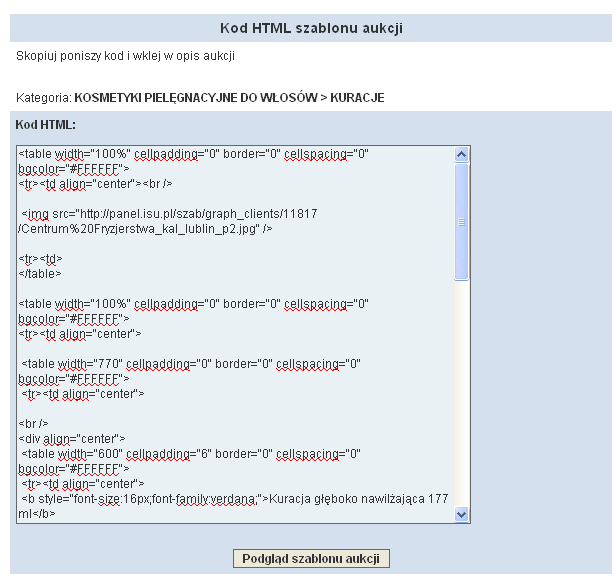 Zjeżdżamy na sam dół strony i klikamy na Generuj szablon HTML