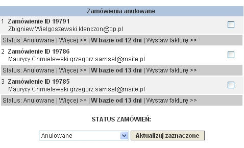 2.3.3 Zamówienia zrealizowane To narzędzie informuje osobę obsługującą sklep, że zamówienie zostało w całości zrealizowane.