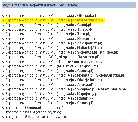 2.6.1 Integracja z Prezenteria.