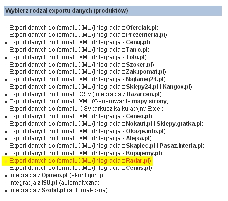 2.6.9 Integracja z Radar.