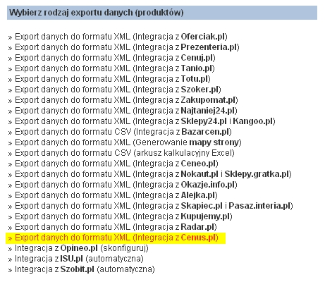 2.6.11 Integracja z Cenus.