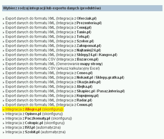 2.6.2.1 Integracja z Allegro.