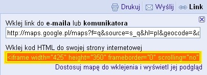 W wyszukiwarce google.maps.com wpisujemy adres firmy VBS Projekt (Szczytno, ul.