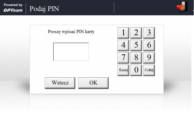 Rys. 25. Ekran logowania do urządzenia KYOCERA. Rys. 26. Ekran Wprowadzania PIN u.