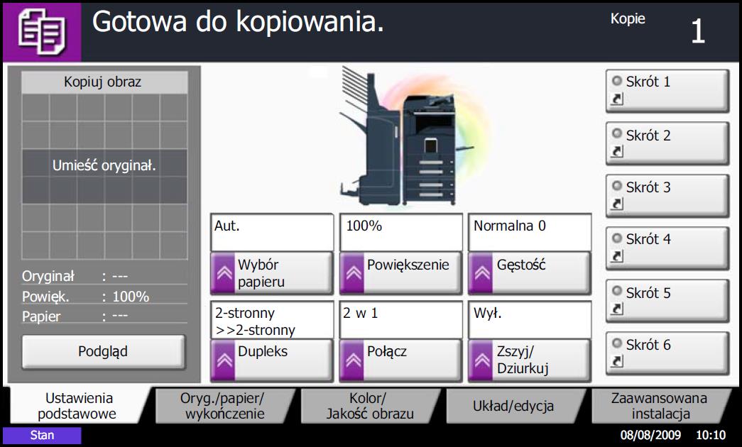 Aby powrócić do ekranu zestawienia operacji należy wcisnąć przycisk, natomiast żeby zakończyć drukowanie i wrócić do Ekranu