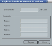 7 Konfiguracja usługi dynamicznego IP System Remote Eye udostępnia usługę DNS (Domain Name Service Usługa Nazw Domen) poprzez dedykowany serwer nazw (DNS).