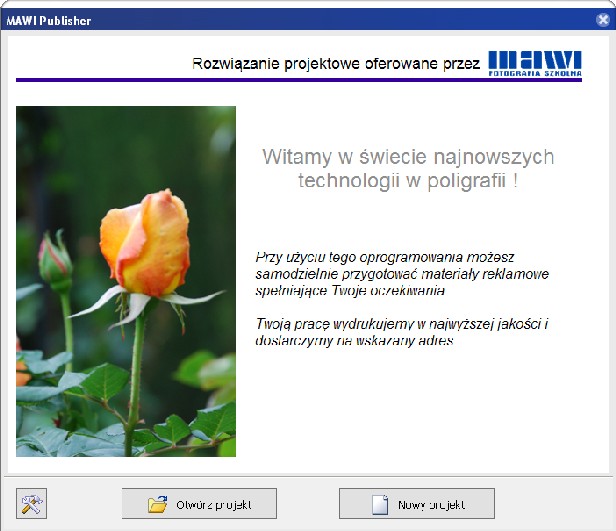 Rozpoczęcie nowego projektu 3 Rozpoczęcie Otwórz istniejący projekt. Utwórz nowy projekt.
