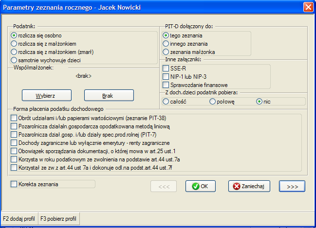 (zainstalowanego w katalogu np. KPIR01) na liście firm i właścicieli pojawią się takie same dane, jak w programie KPiR.
