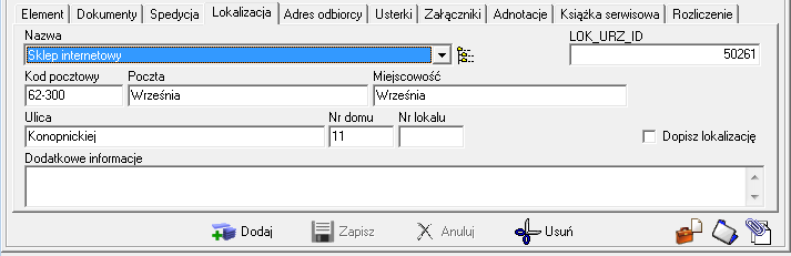 Odebrana gwarancja Czy została odebrana gwarancja, i dlaczego. Wersja EPROM Wersja oprogramowania. TRS Pole umożliwiające wpisanie numeru TRS.