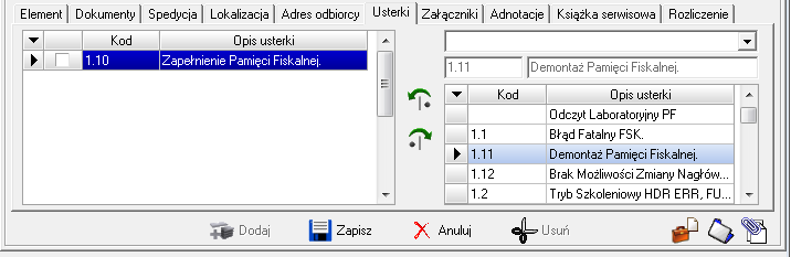 Adres odbiorcy Zakładka zawierająca adres odbiorcy danego zlecenia.