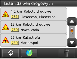 .8. Panel nawigacyjny Po wybraniu strzałki najbliższego manewru (prawy dolny róg ekranu) rozwinie się panel nawigacyjny. Prezentuje on wyłącznie informacje nawigacyjne.