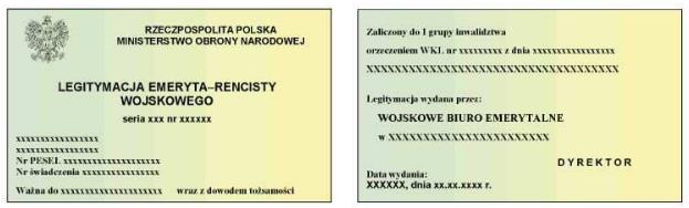 Wzór nr 35a do 18 i 20 LEGITYMACJA EMERYTA-RENCISTY