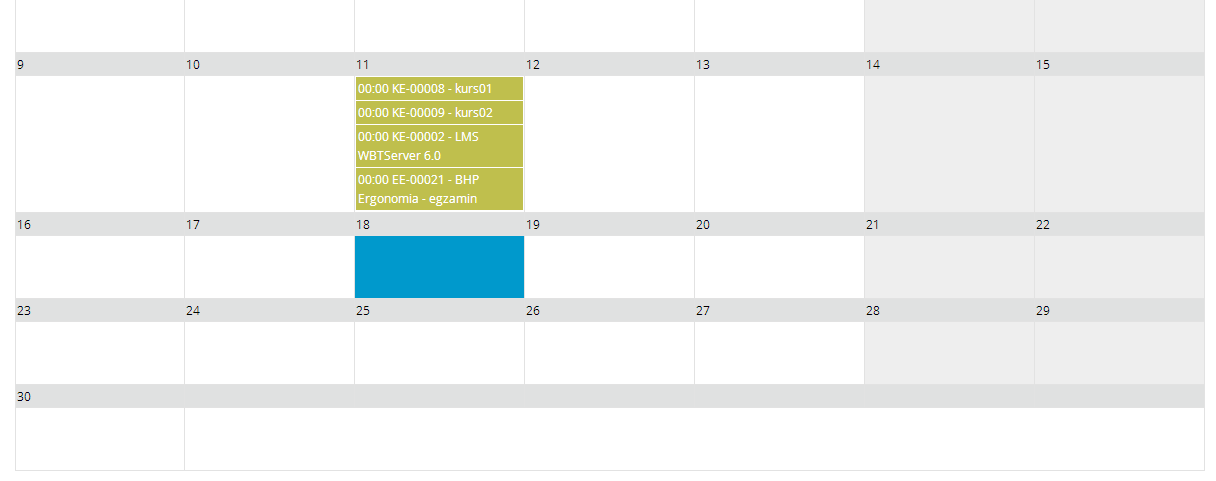 3.4.4 Zakładka Kalendarz portalu. Aby uruchomić kalendarz należy kliknąć na pole znajdujące się na górze ekranu głównego Rysunek 73 przejście do kalendarza kalendarz.