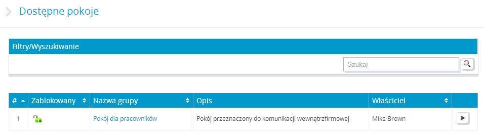 3.5.3 Wyszukiwanie i filtrowanie listy użytkowników Aby ułatwić wyświetlanie użytkowników można zastosować mechanizm wyszukiwania lub mechanizm filtru, za pomocą, którego można wybrać użytkowników