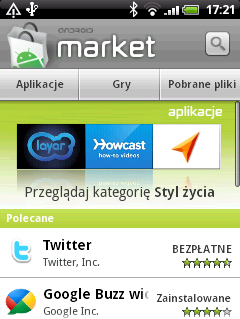Więcej aplikacji 177 Znajdowanie i instalowanie aplikacji z Android Market Android Market to miejsce, gdzie można znaleźć nowe aplikacje do telefonu.