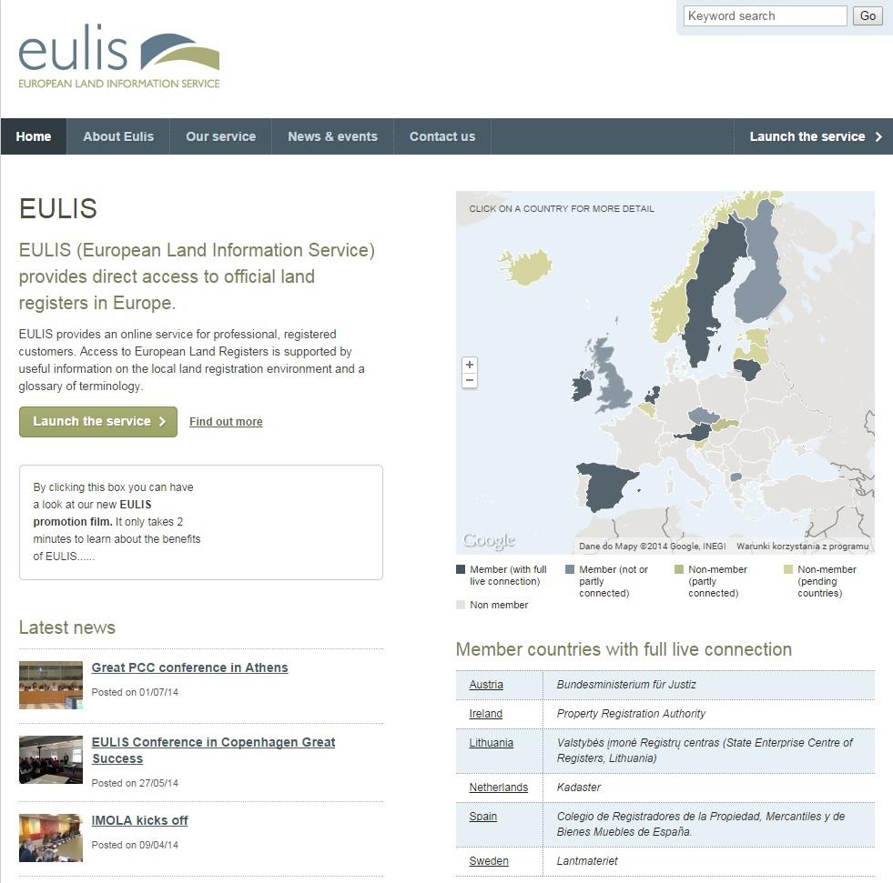 European Land Information Service Europejski