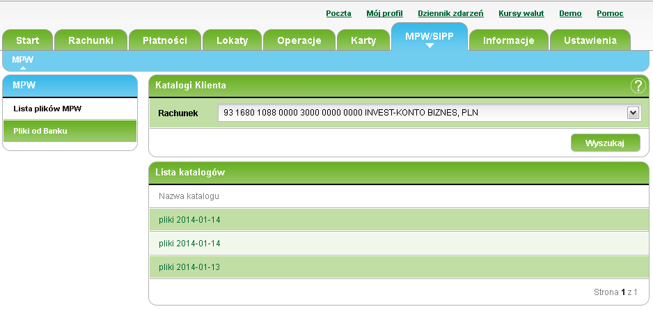 Pobieranie pliku od Banku w systemie plusbank24 W systemie plusbank24 możliwe jest otrzymanie od Banku niestandardowych plików dodatkowych.