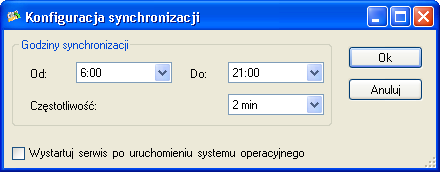 Podręcznik UŜytkownika systemu CDN OPT!MA Str. 11 Częstotliwość synchronizacji określa się w polach: Rys.