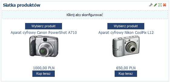 Podręcznik UŜytkownika systemu CDN OPT!MA Str. 71 Rys. 107 Plugin Siatka produktów, opcje konfiguracyjne. Z poziomu Siatki produktów moŝna dokonać zakupu produktu poprzez wybranie opcji Kup teraz. 4.