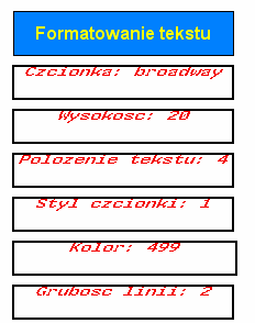 Edycja tekstu Każda cecha wyświetlanego tekstu może być kontrolowana przez