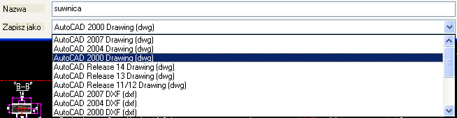 Program posiada intuicyjny interfejs uŝytkownika. Rys. 4 wygląd programu ZwCAD2008 z przykładowym rysunkiem.