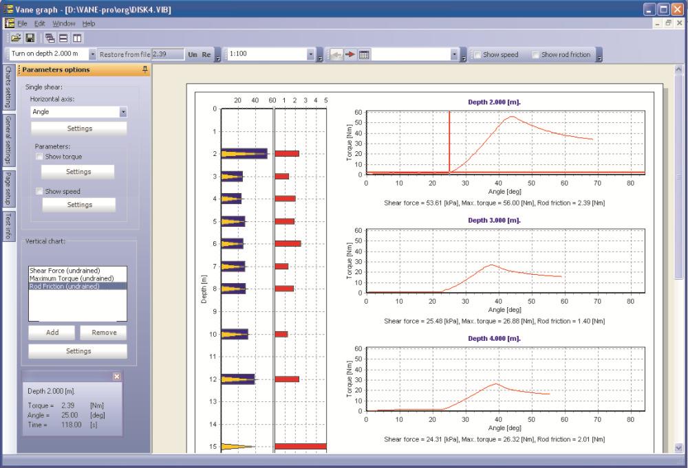 graficznych lub wklejone z innych programów. Moduł CPT-CAD pozwala na prezentację lokalizacji testów CPT i VANE na mapie.