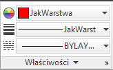 6. Właściwości Podczas pracy w programie AutoCad możemy modyfikować każdą z linii z osobna nadając im kolor, grubość i jej rodzaj/nie koniecznie konkretna warstwę.